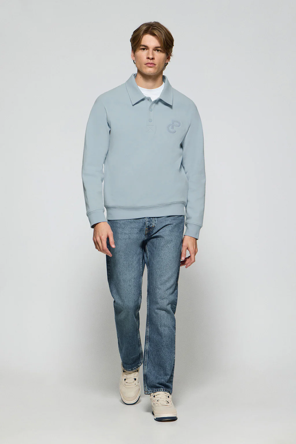 Sudadera polera Gorka azul claro con monograma Polo Club - Image 3