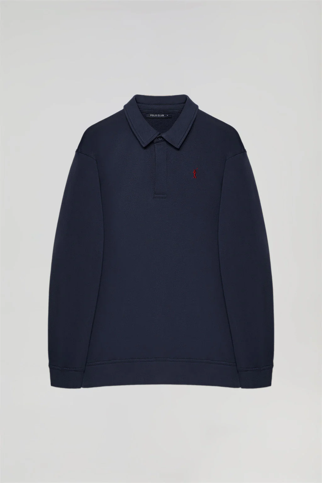 Sudadera cuello polo azul marino con bordado Rigby Go - Image 10