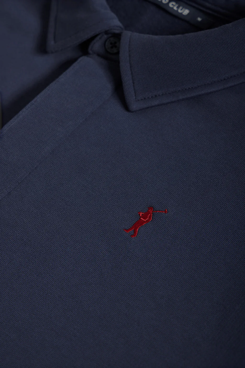 Sudadera cuello polo azul marino con bordado Rigby Go - Image 7