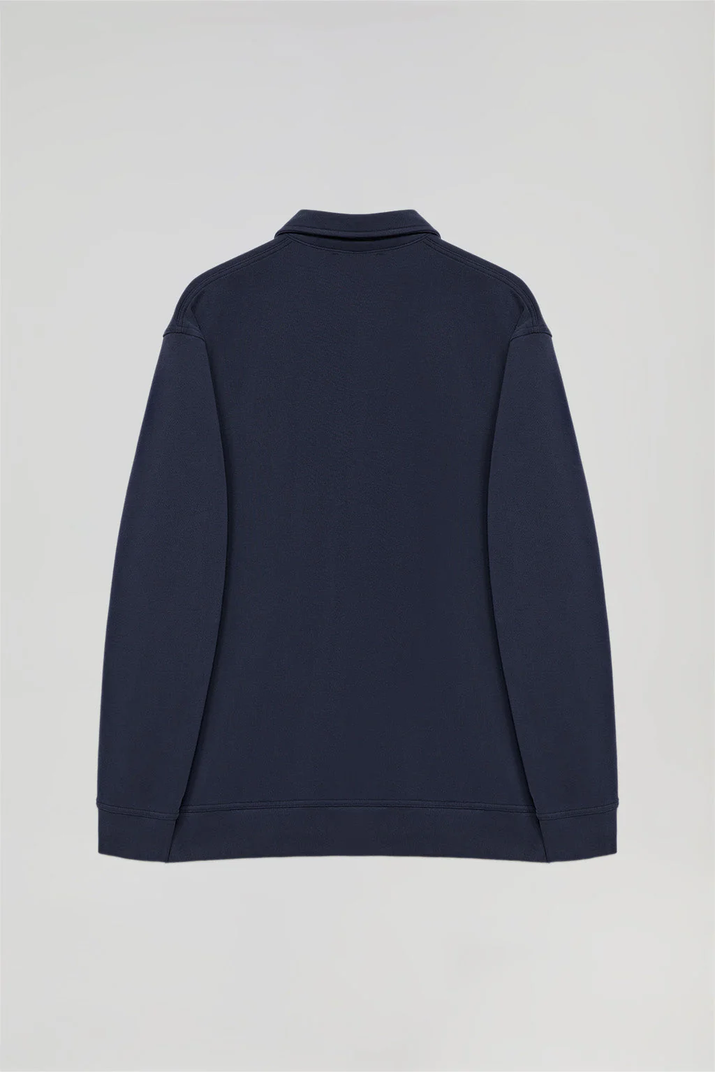 Sudadera cuello polo azul marino con bordado Rigby Go - Image 9