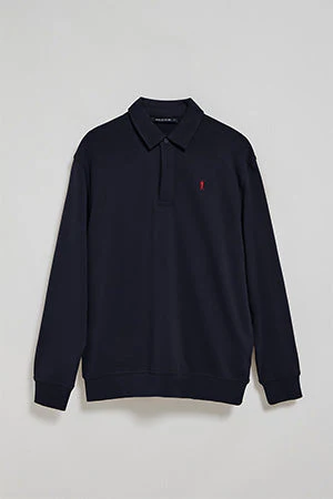 Sudadera azul marino Hadid de cuello polero y logo bordado Rigby Go - Image 9