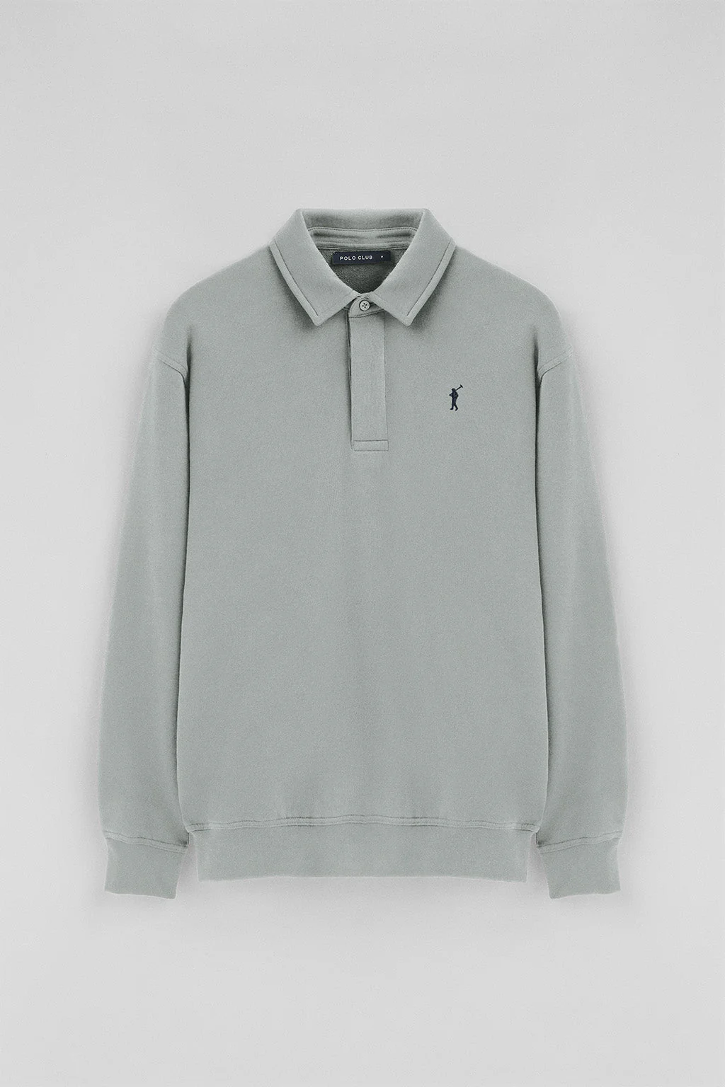 Sudadera polo gris azulado de corte regular con logo Rigby Go - Image 5