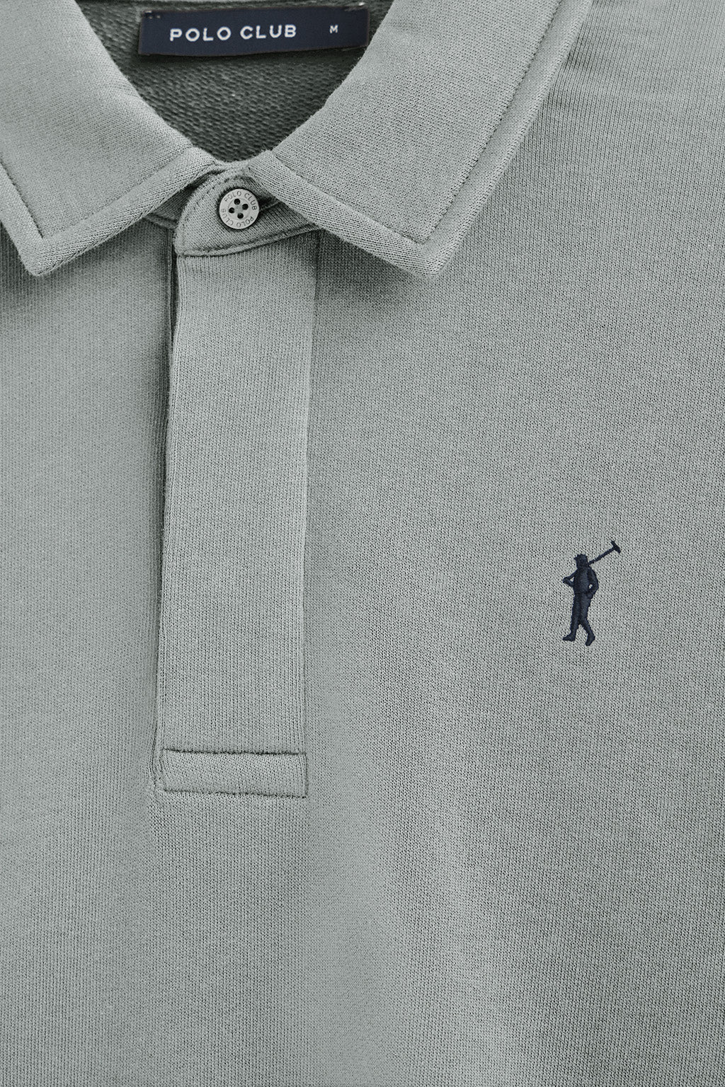 Sudadera polo gris azulado de corte regular con logo Rigby Go - Image 6
