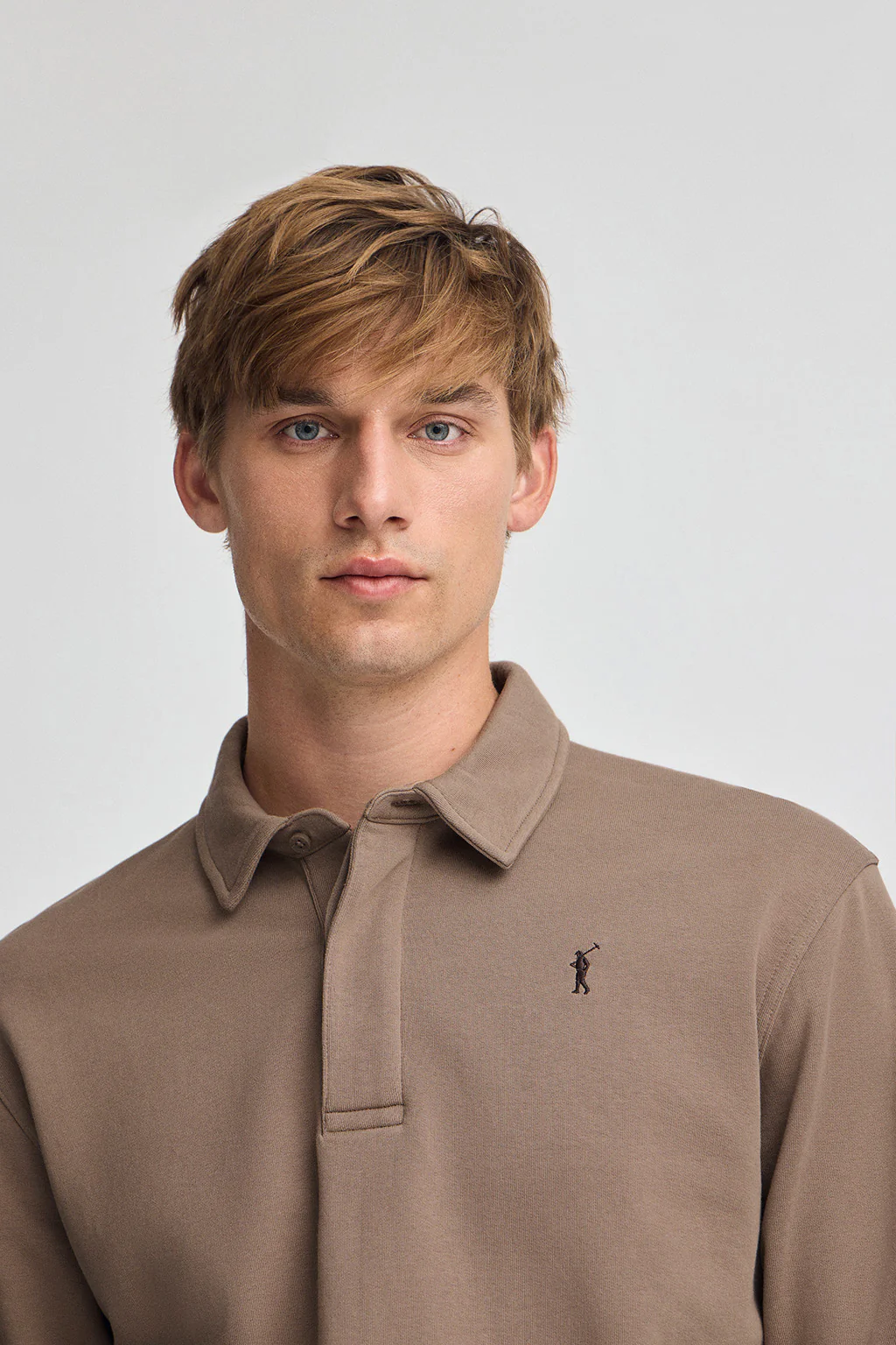 Sudadera polo marrón de corte regular con logo Rigby Go - Image 2