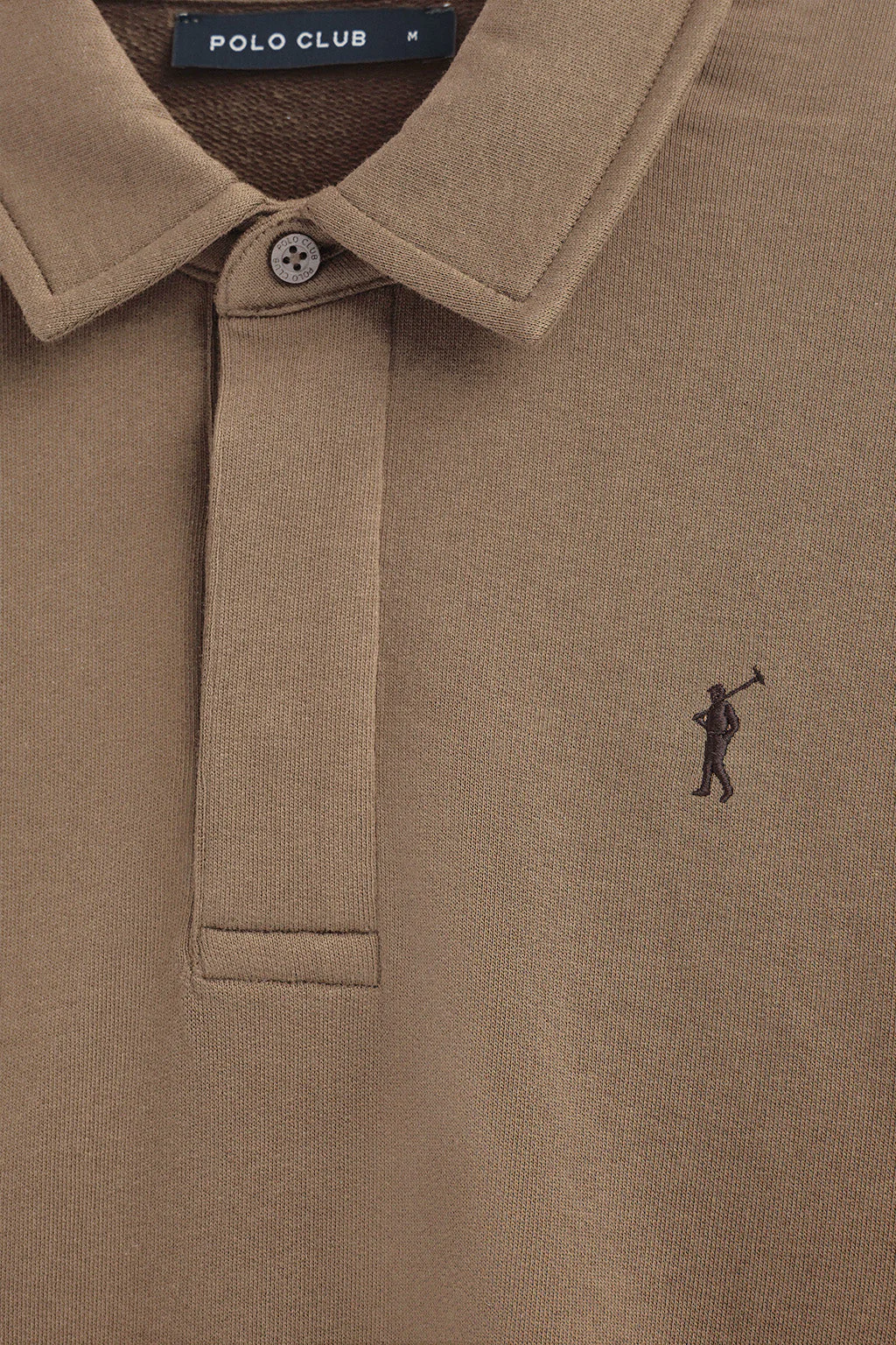Sudadera polo marrón de corte regular con logo Rigby Go - Image 6