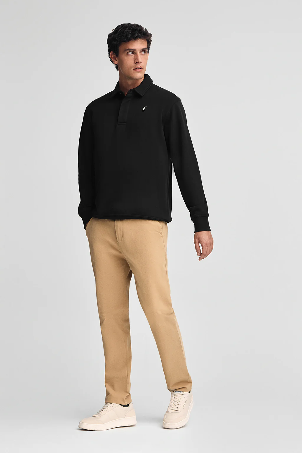 Sudadera polo negra de corte regular con logo Rigby Go - Image 3
