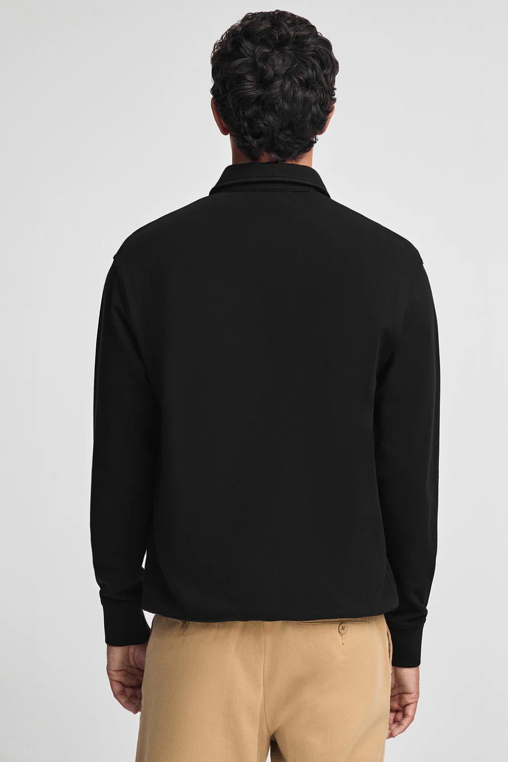 Sudadera polo negra de corte regular con logo Rigby Go - Image 4