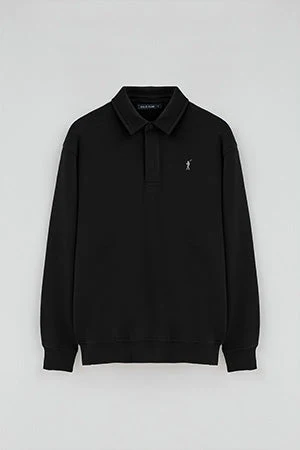 Sudadera polo negra de corte regular con logo Rigby Go - Image 9