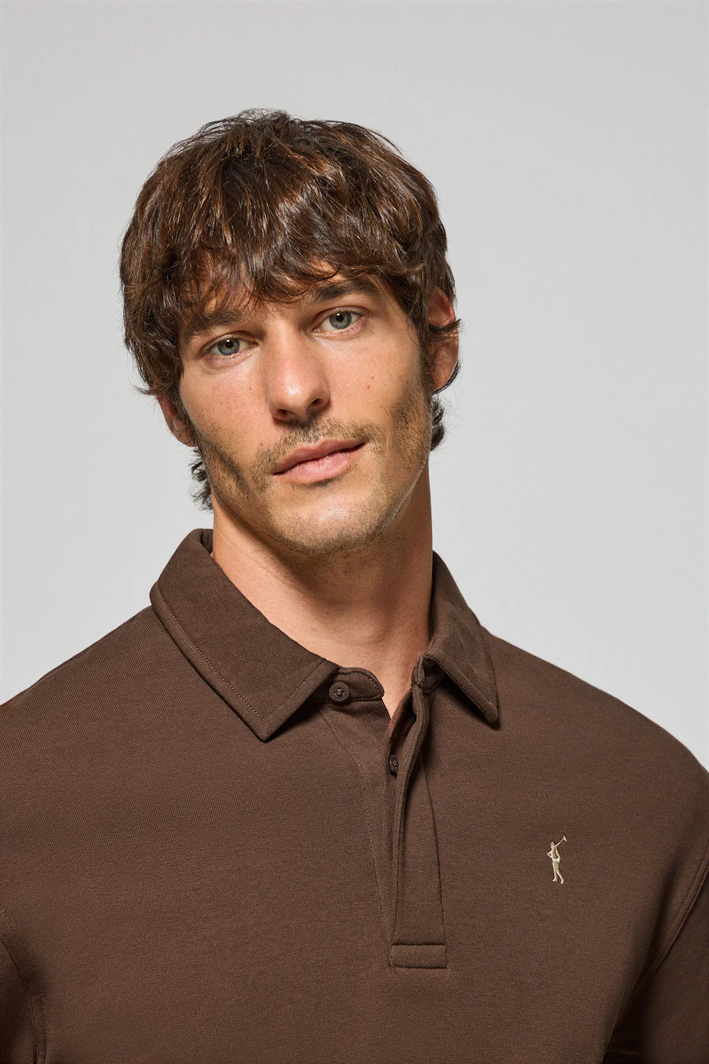 Sudadera marrón Hadid de cuello polero y logo bordado Rigby Go - Image 2