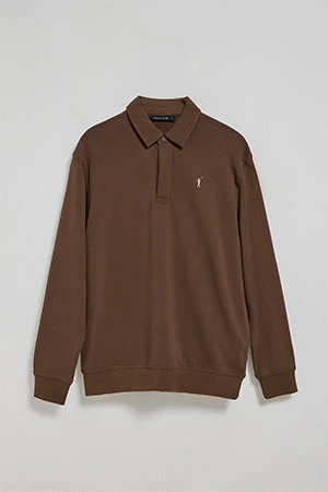 Sudadera marrón Hadid de cuello polero y logo bordado Rigby Go - Image 9