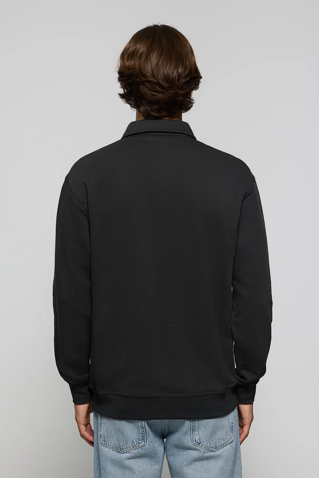 Sudadera cuello polo negra con bordado Rigby Go - Image 4