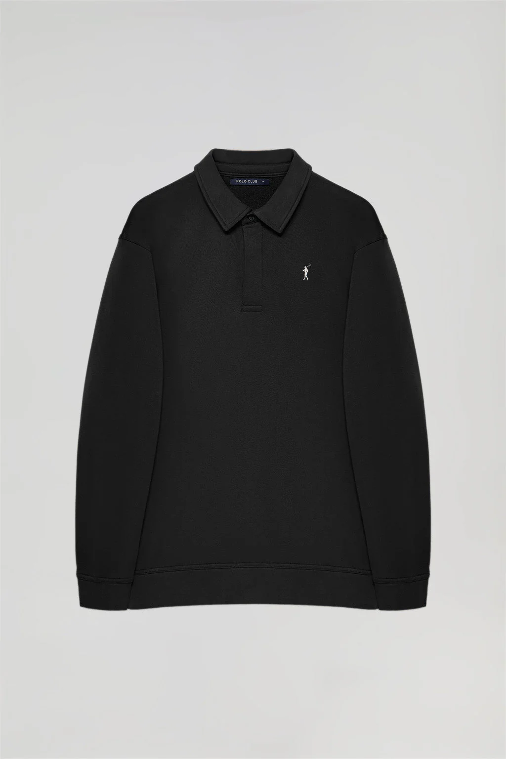 Sudadera cuello polo negra con bordado Rigby Go - Image 5