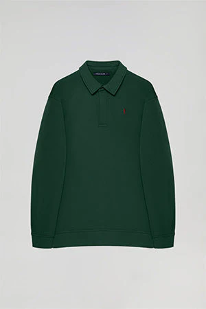Sudadera cuello polo verde con bordado Rigby Go - Image 11