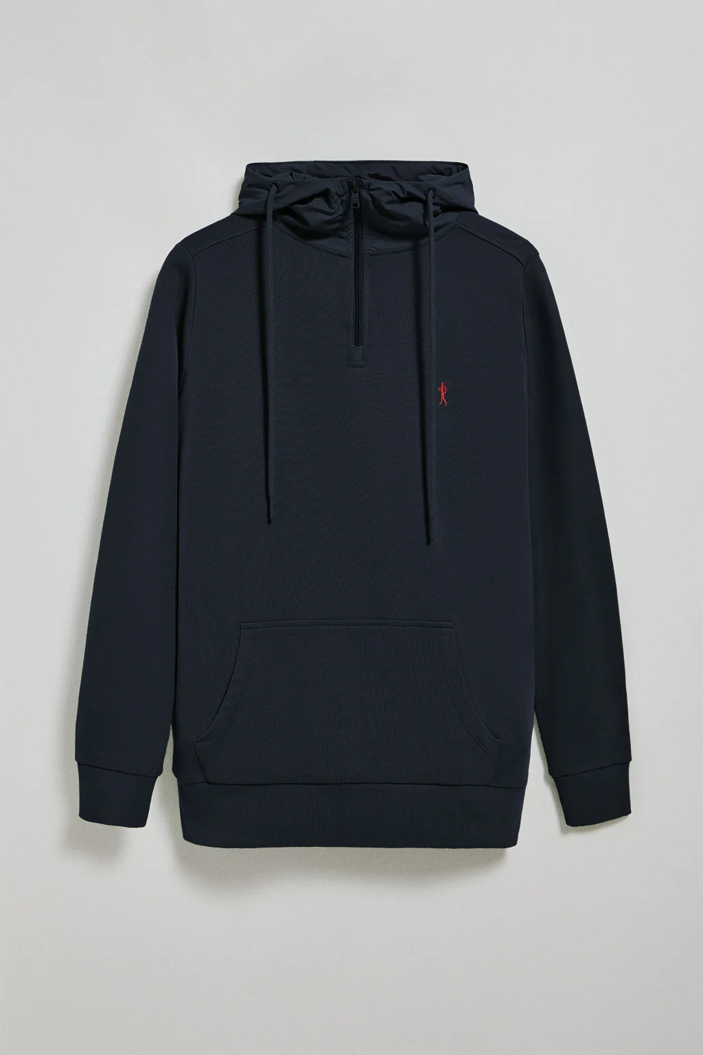 Sudadera azul marino de media cremallera con capucha y bordado Rigby Go - Image 6