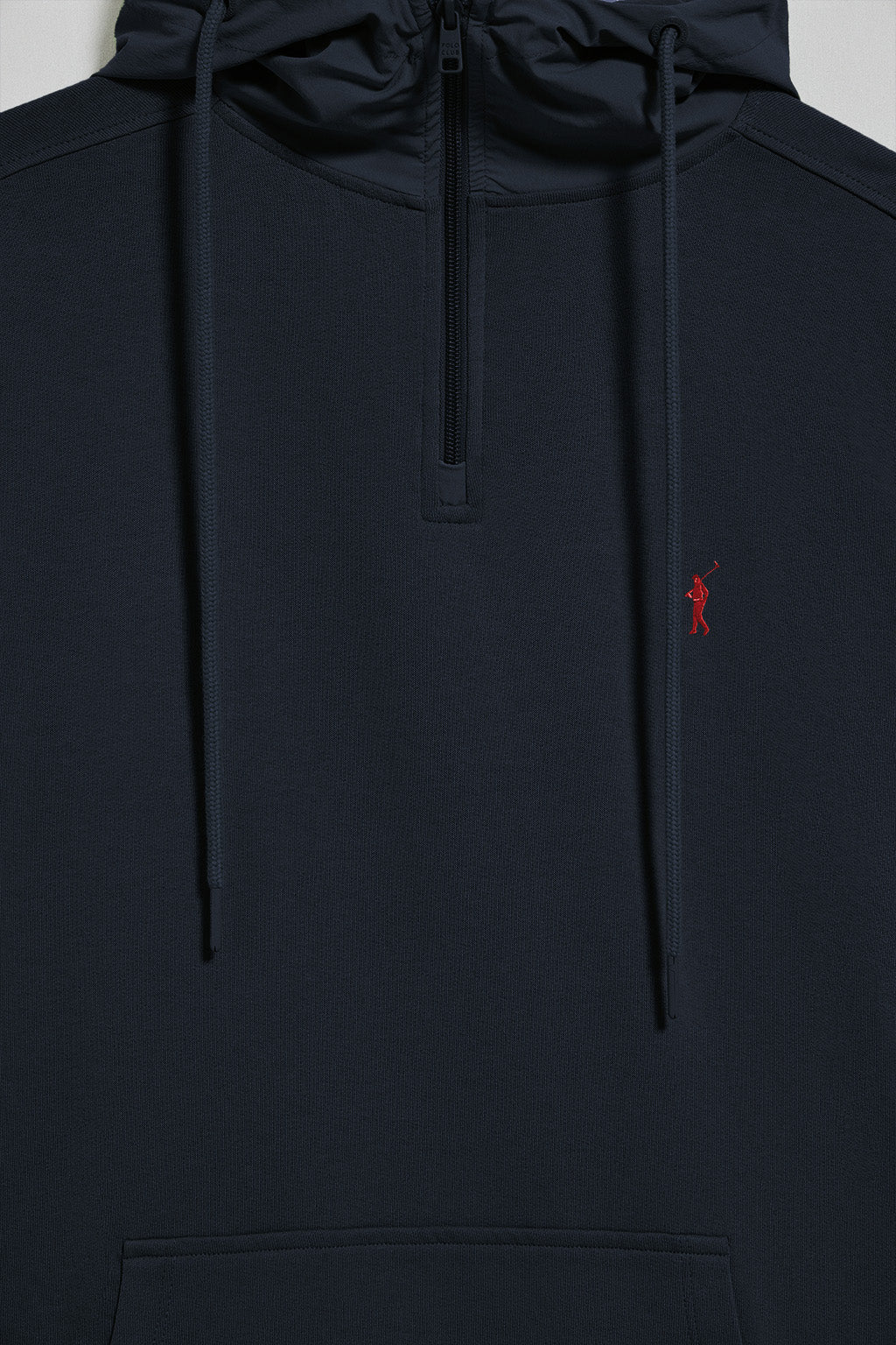 Sudadera azul marino de media cremallera con capucha y bordado Rigby Go - Image 7