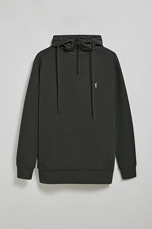 Sudadera negra de media cremallera con capucha y bordado Rigby Go - Image 2
