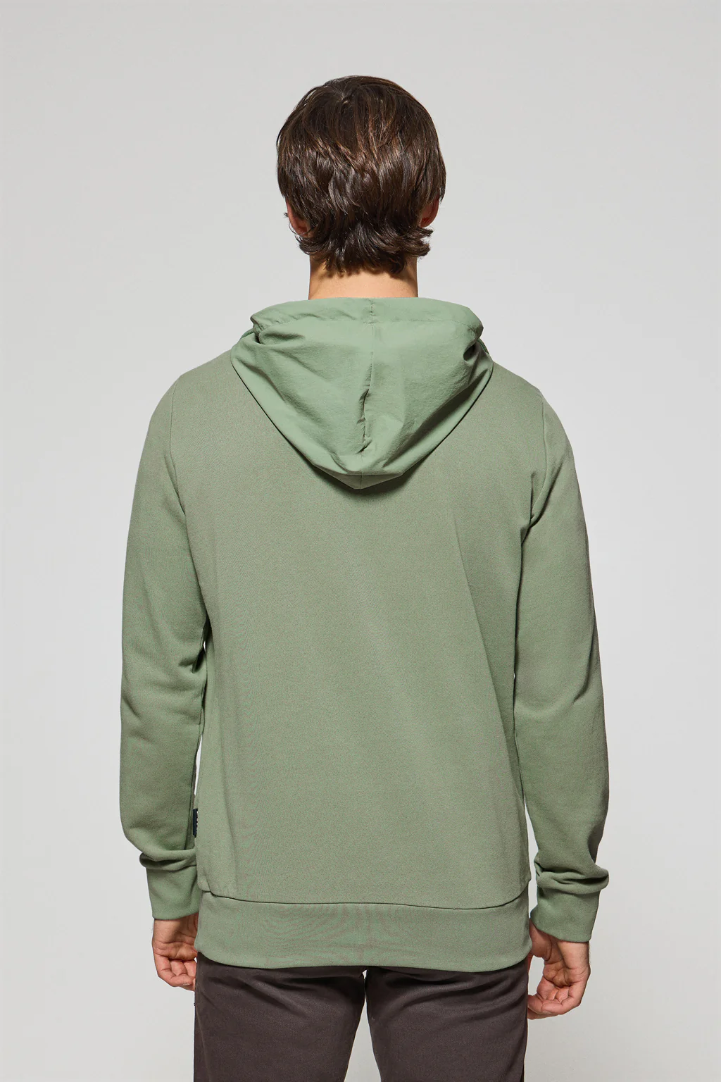 Sudadera verde jade de media cremallera con capucha y bordado Rigby Go - Image 4