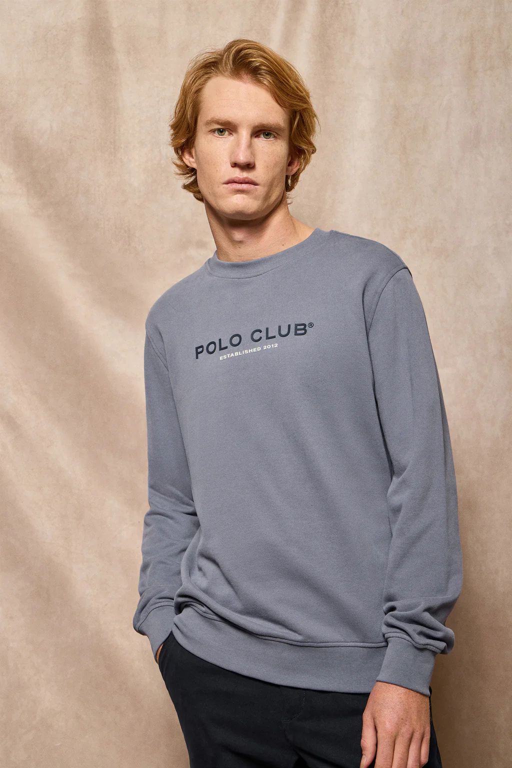 Sudadera azul denim cuello redondo con logotipo Polo Club - Image 14