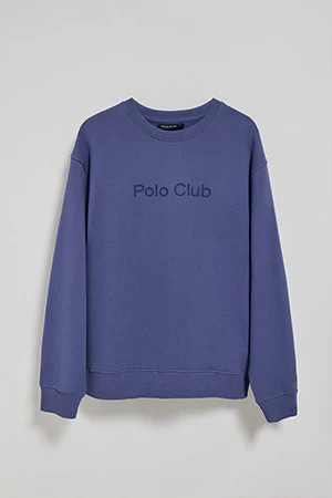 Sudadera azul de cuello redondo con logotipo Polo Club - Image 11