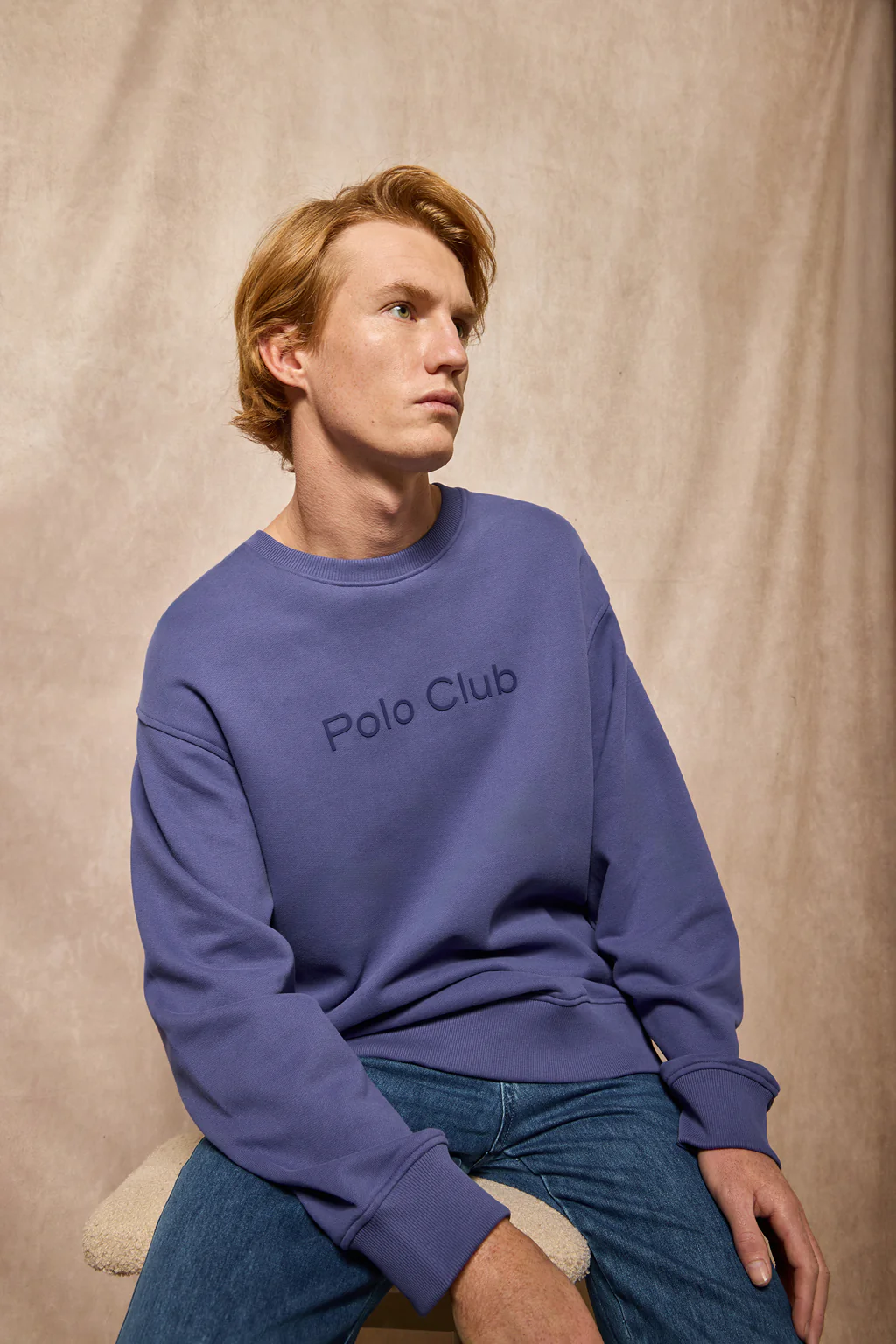 Sudadera azul de cuello redondo con logotipo Polo Club - Image 5