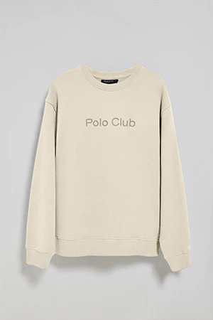 Sudadera beige de cuello redondo con logotipo Polo Club - Image 6