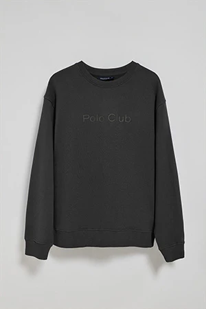 Sudadera negra de cuello redondo con logotipo Polo Club - Image 10
