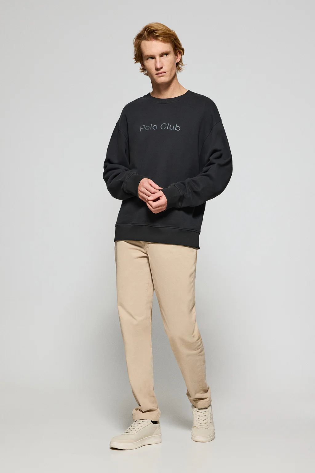 Sudadera negra de cuello redondo con logotipo Polo Club - Image 3