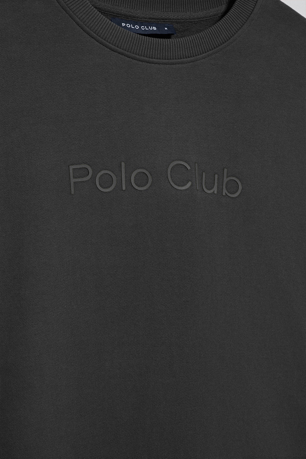 Sudadera negra de cuello redondo con logotipo Polo Club - Image 7