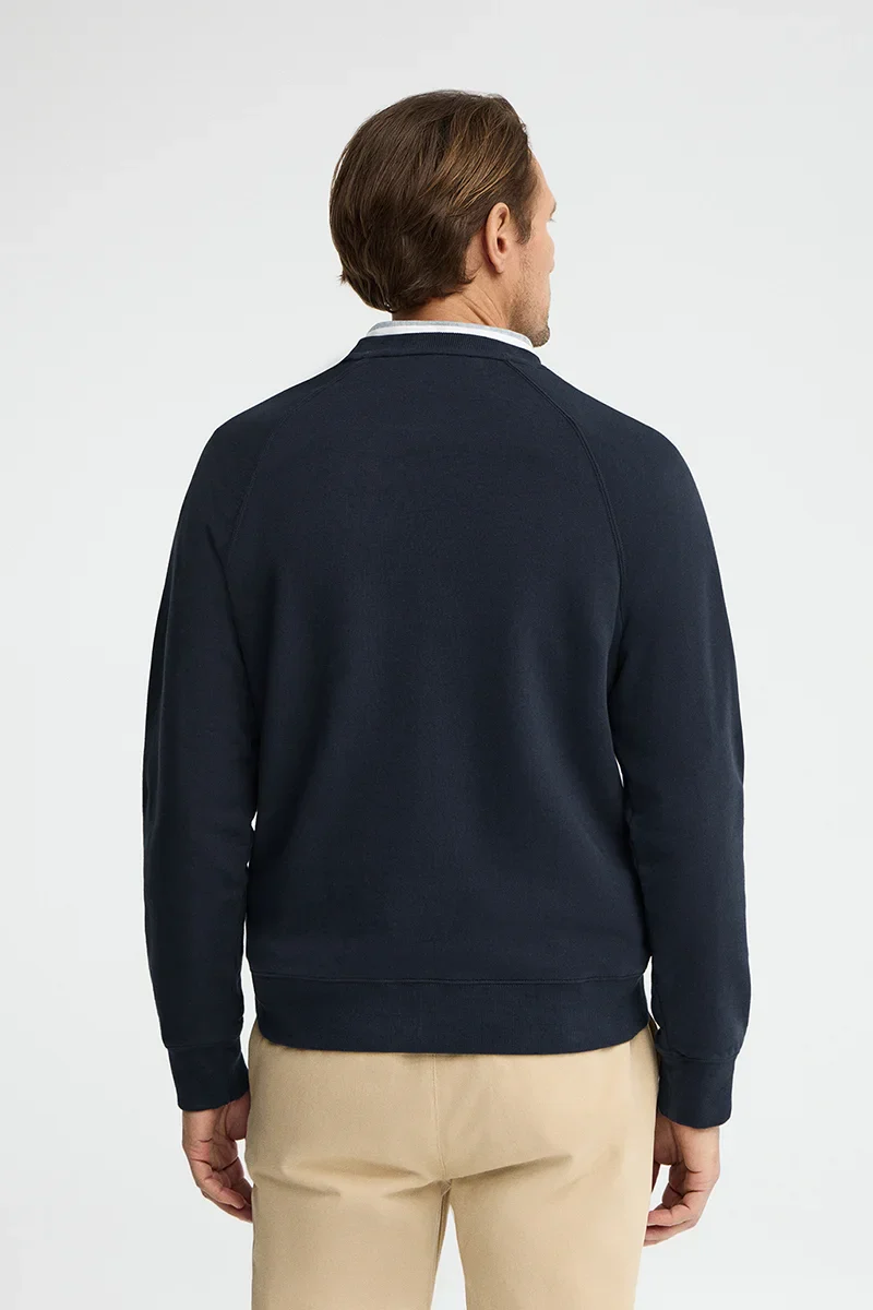 Sudadera azul marino con cuello redondo y parche Polo Club - Image 5