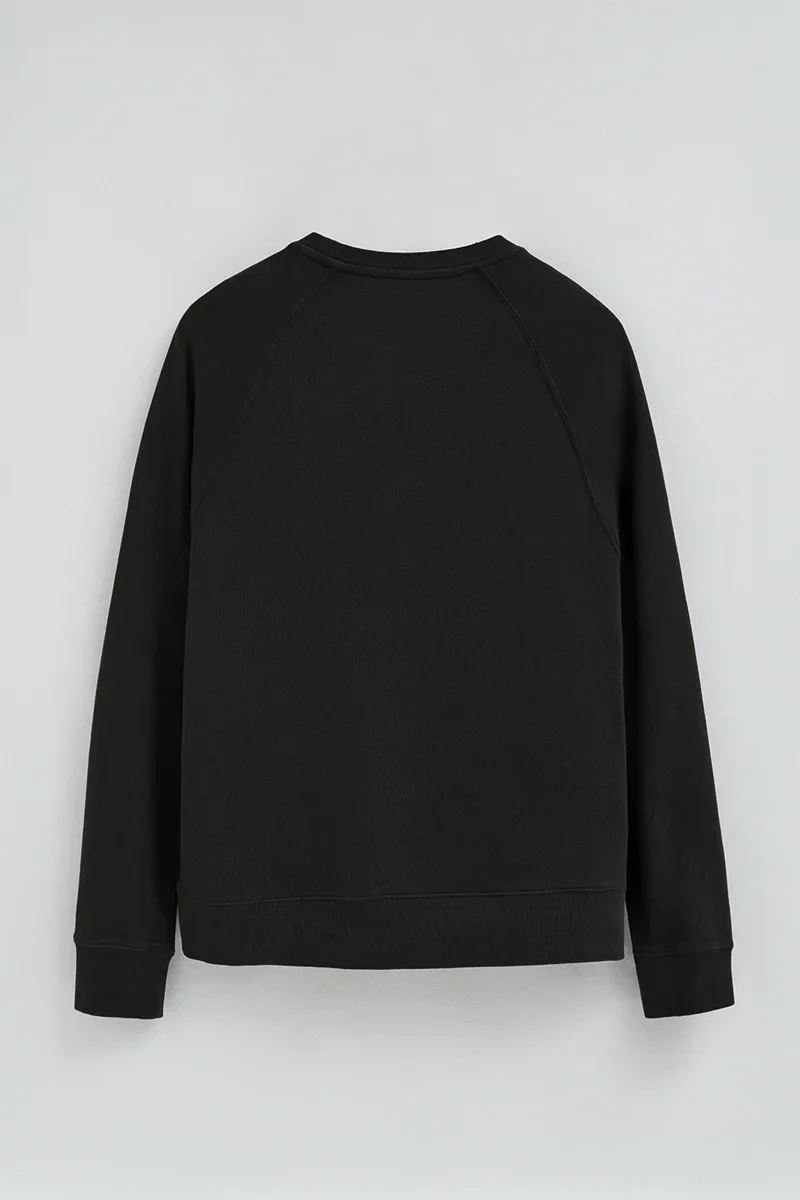 Sudadera negra con cuello redondo y parche Polo Club - Image 8