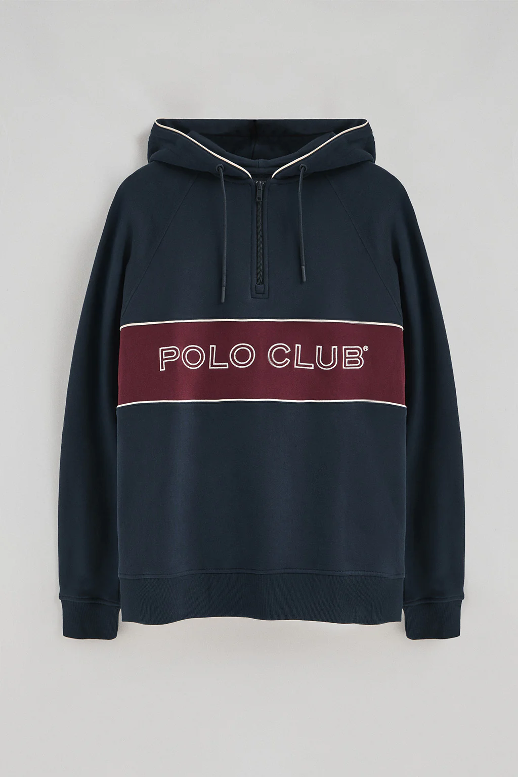 Sudadera azul marino con media cremallera y logo Polo Club - Image 8