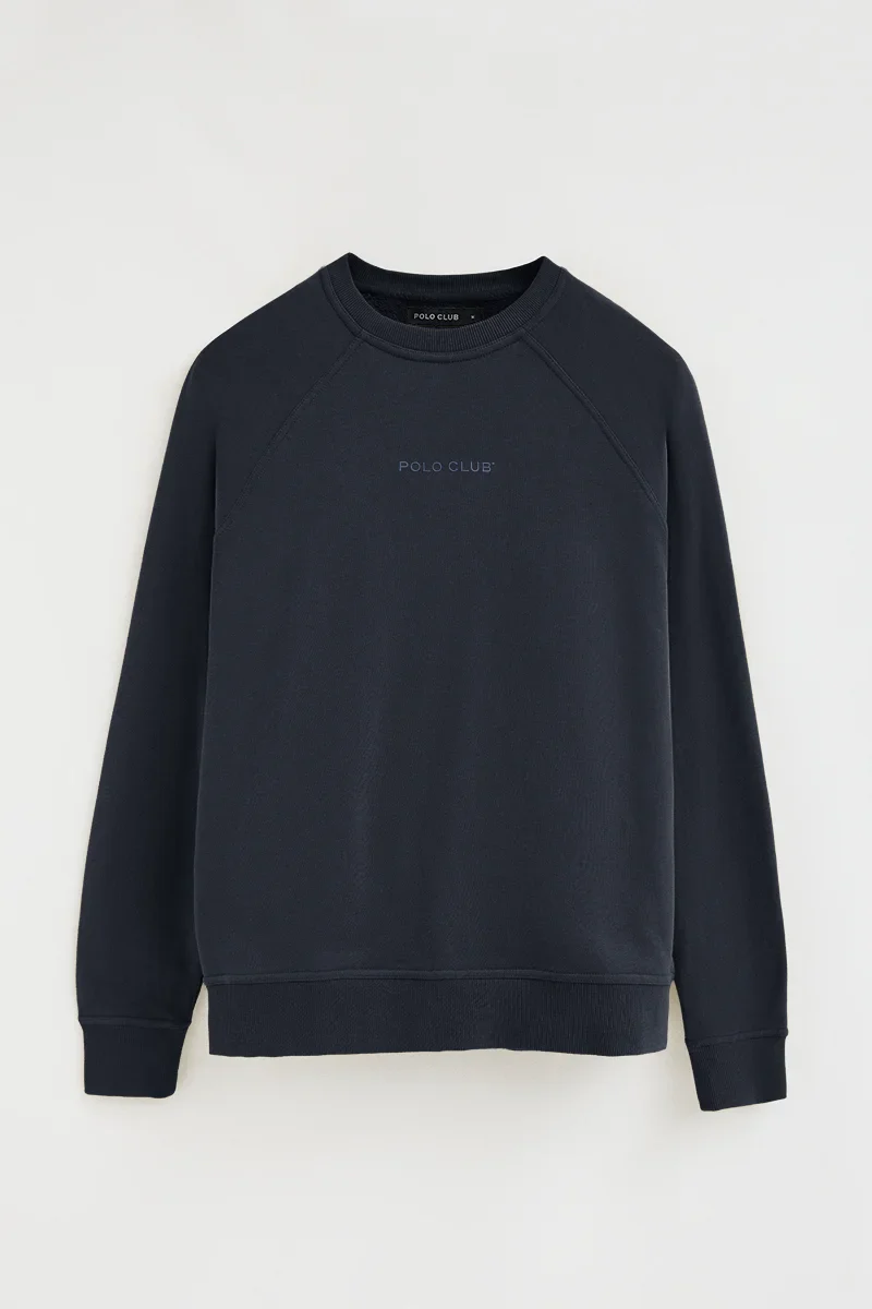 Sudadera azul marino de corte relajado con logo engomado Polo Club - Image 9
