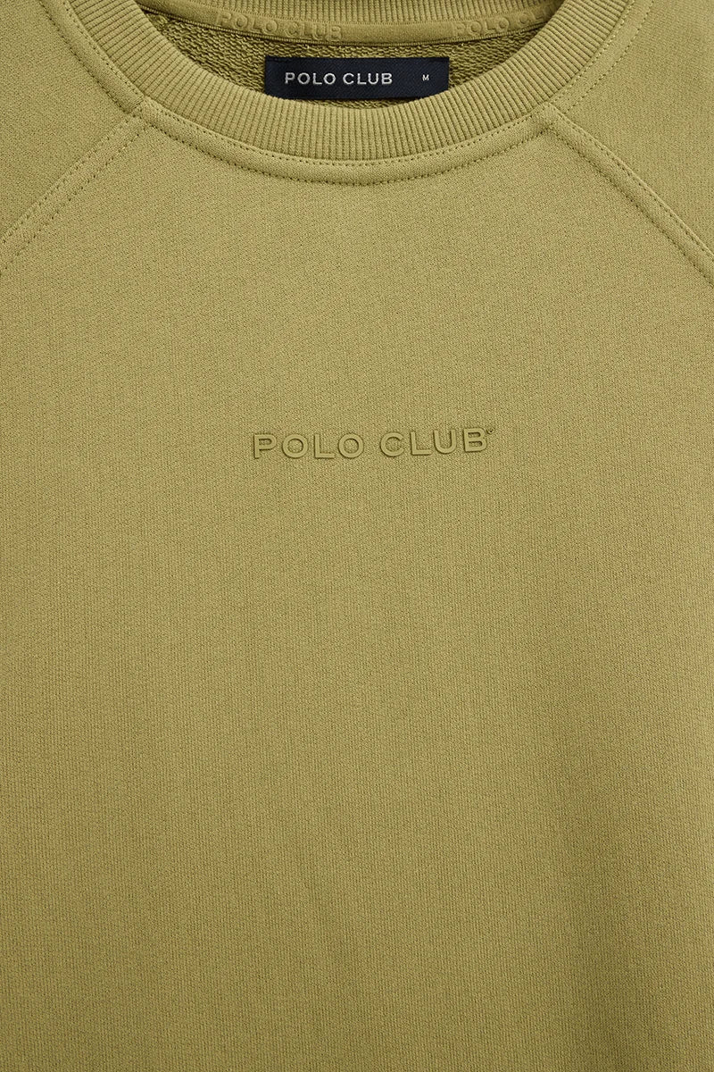 Sudadera verde hoja de corte relajado con logo engomado Polo Club - Image 7