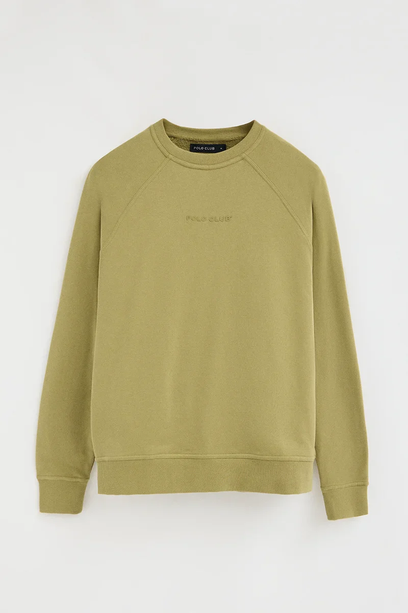 Sudadera verde hoja de corte relajado con logo engomado Polo Club - Image 9