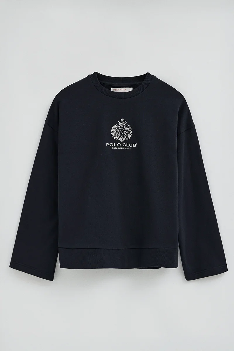 Sudadera azul marino de corte recto con logo Nautic Polo Club - Image 10
