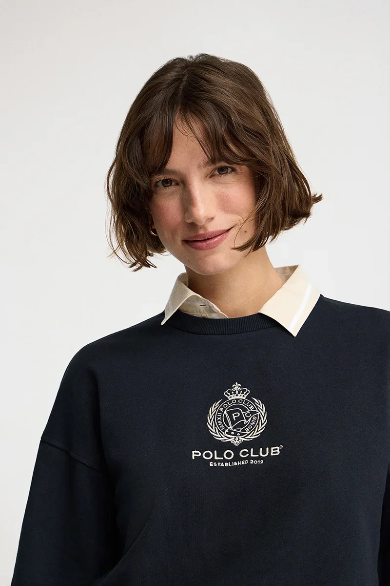 Sudadera azul marino de corte recto con logo Nautic Polo Club - Image 3