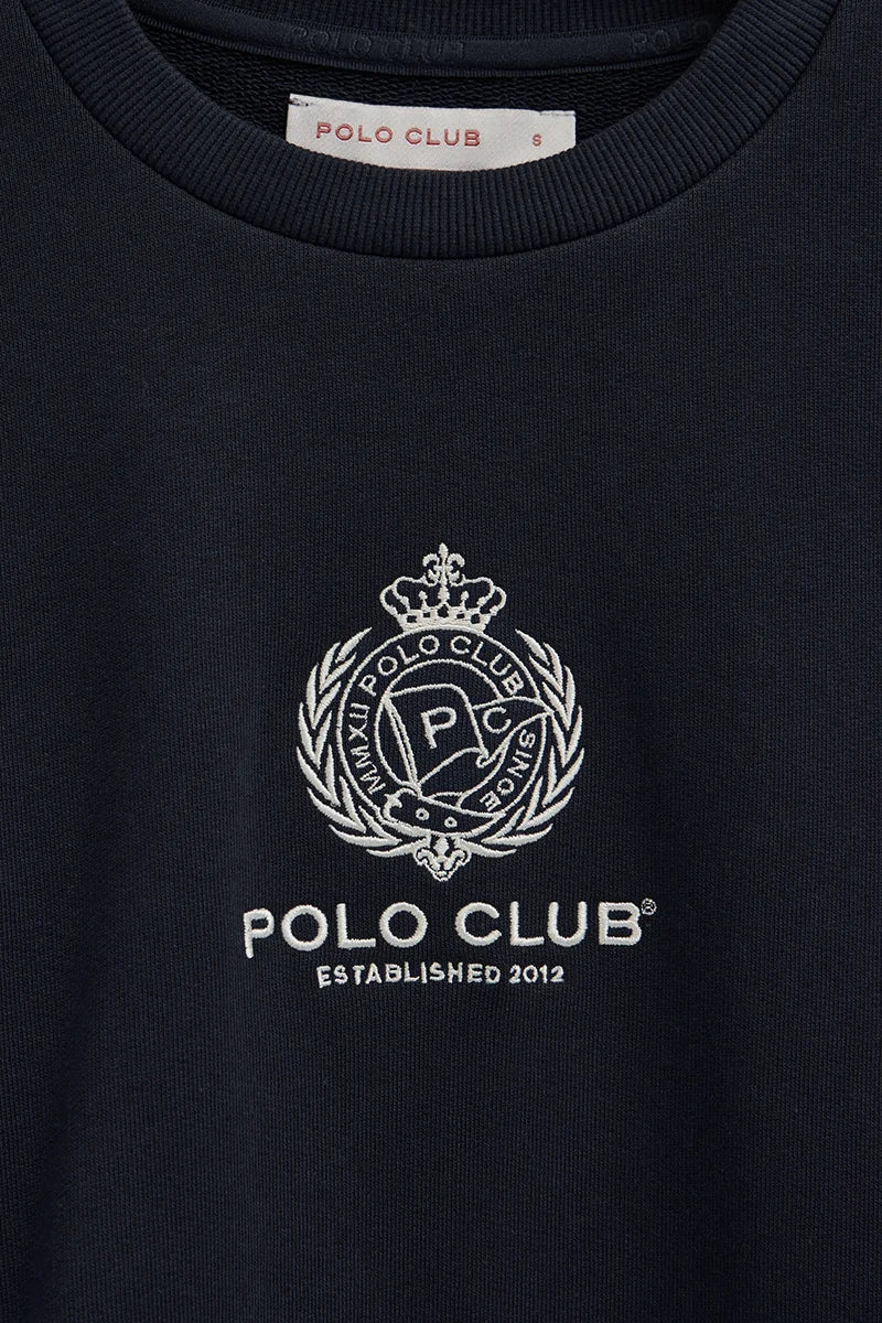 Sudadera azul marino de corte recto con logo Nautic Polo Club - Image 7