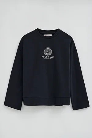 Sudadera azul marino de corte recto con logo Nautic Polo Club - Image 9