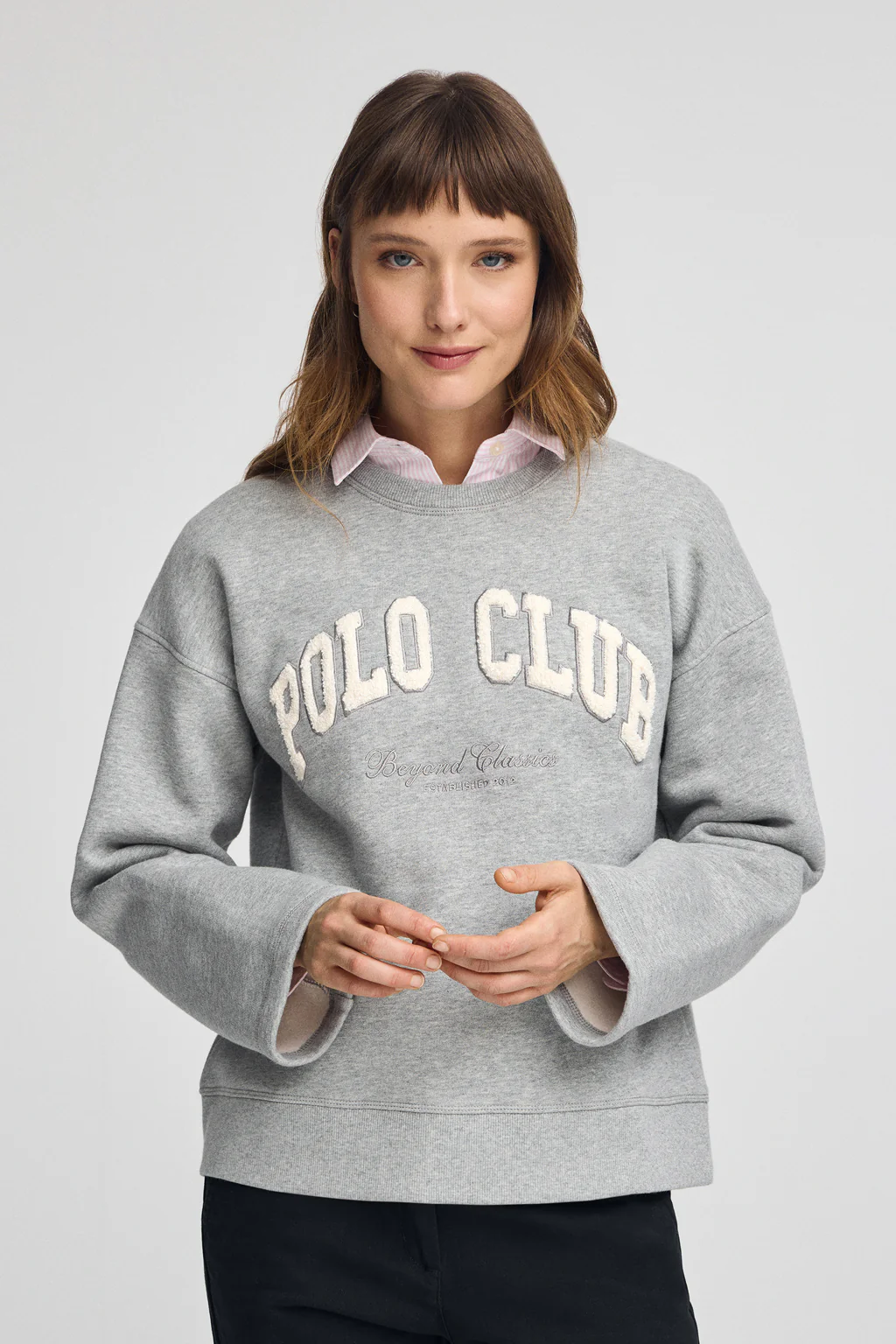 Sudadera gris vigoré de corte holgado con logo Established 2012 Polo Club