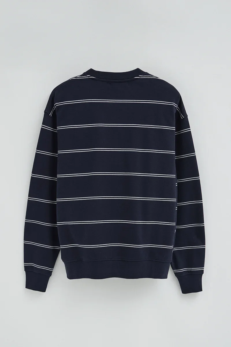 Sudadera de rayas azul marino con parche Polo Club - Image 8