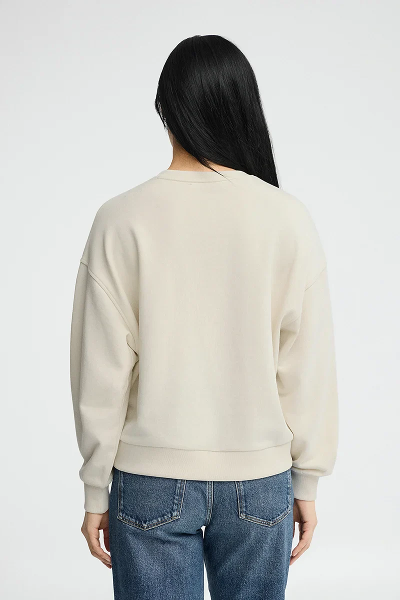 Sudadera color crudo de corte holgado con logo en relieve Polo Club - Image 4