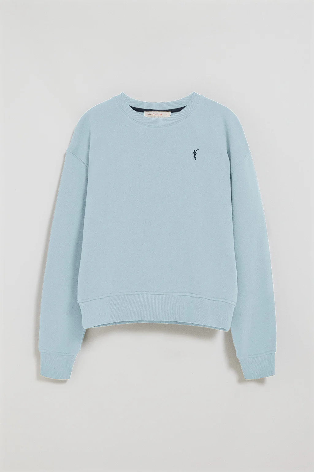 Sudadera de cuello redondo azul claro con logo bordado Rigby Go - Image 8