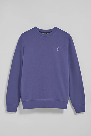 Sudadera de cuello redondo azul océano con logo bordado Rigby Go - Image 6