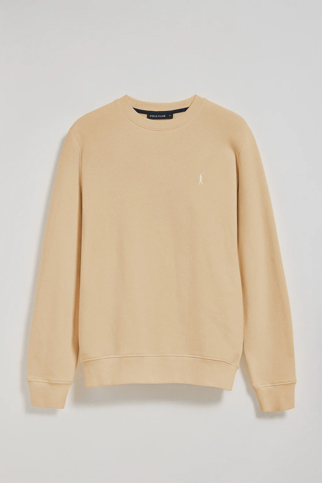 Sudadera de cuello redondo color camel con logo bordado Rigby Go - Image 5
