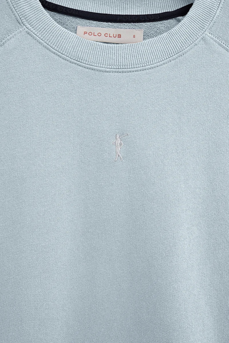 Sudadera azul claro de manga ranglan con bordado Rigby Go - Image 7