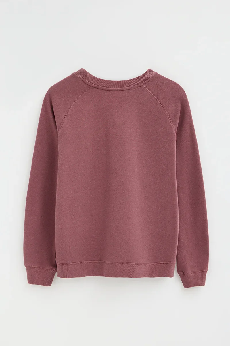 Sudadera rosa vino de manga ranglan con bordado Rigby Go - Image 7