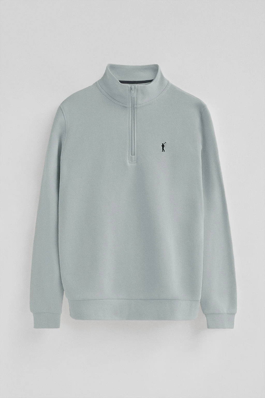 Sudadera gris azulada de media cremallera con logo Rigby Go - Image 5