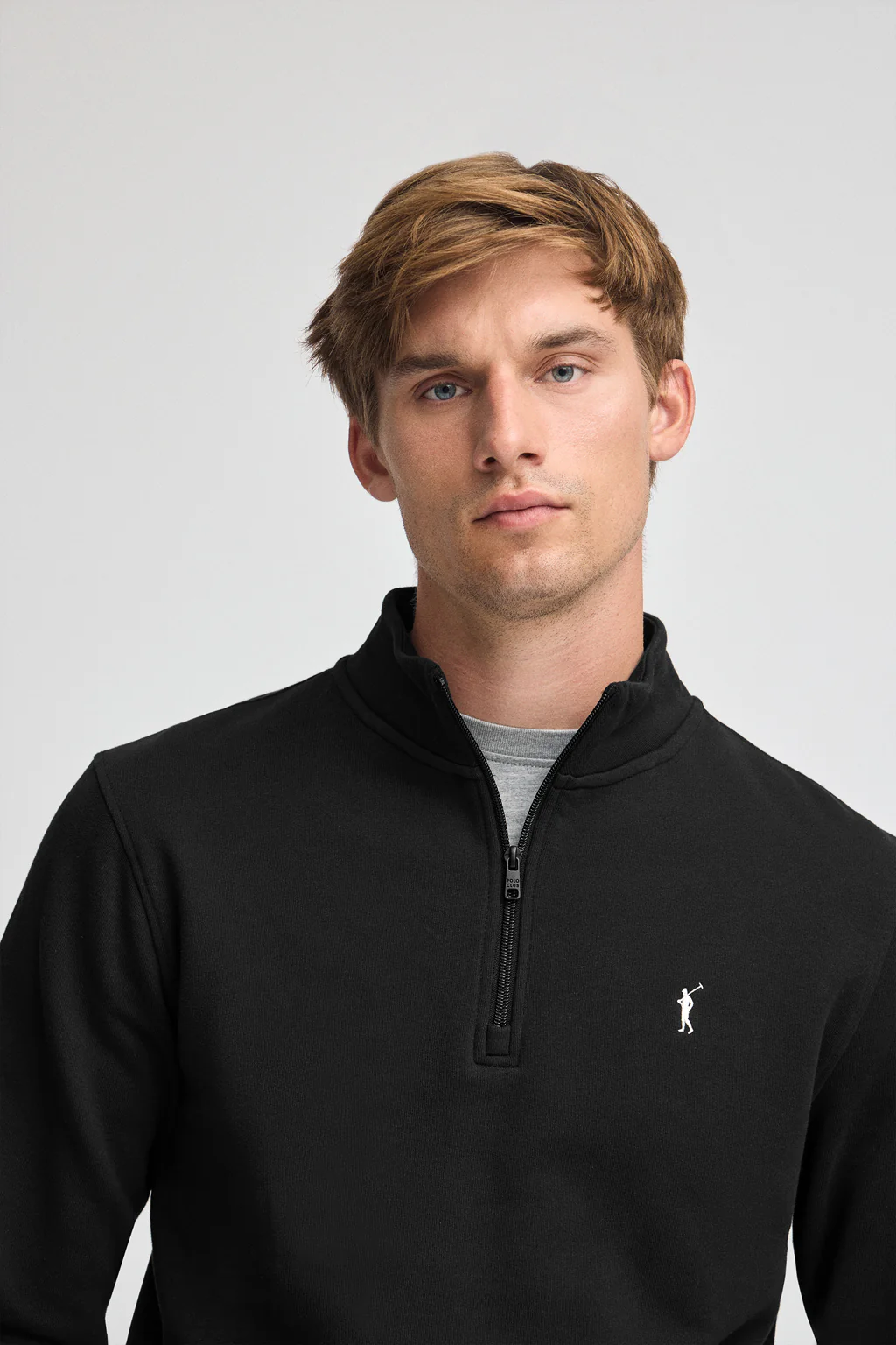 Sudadera negra de media cremallera con logo Rigby Go - Image 2