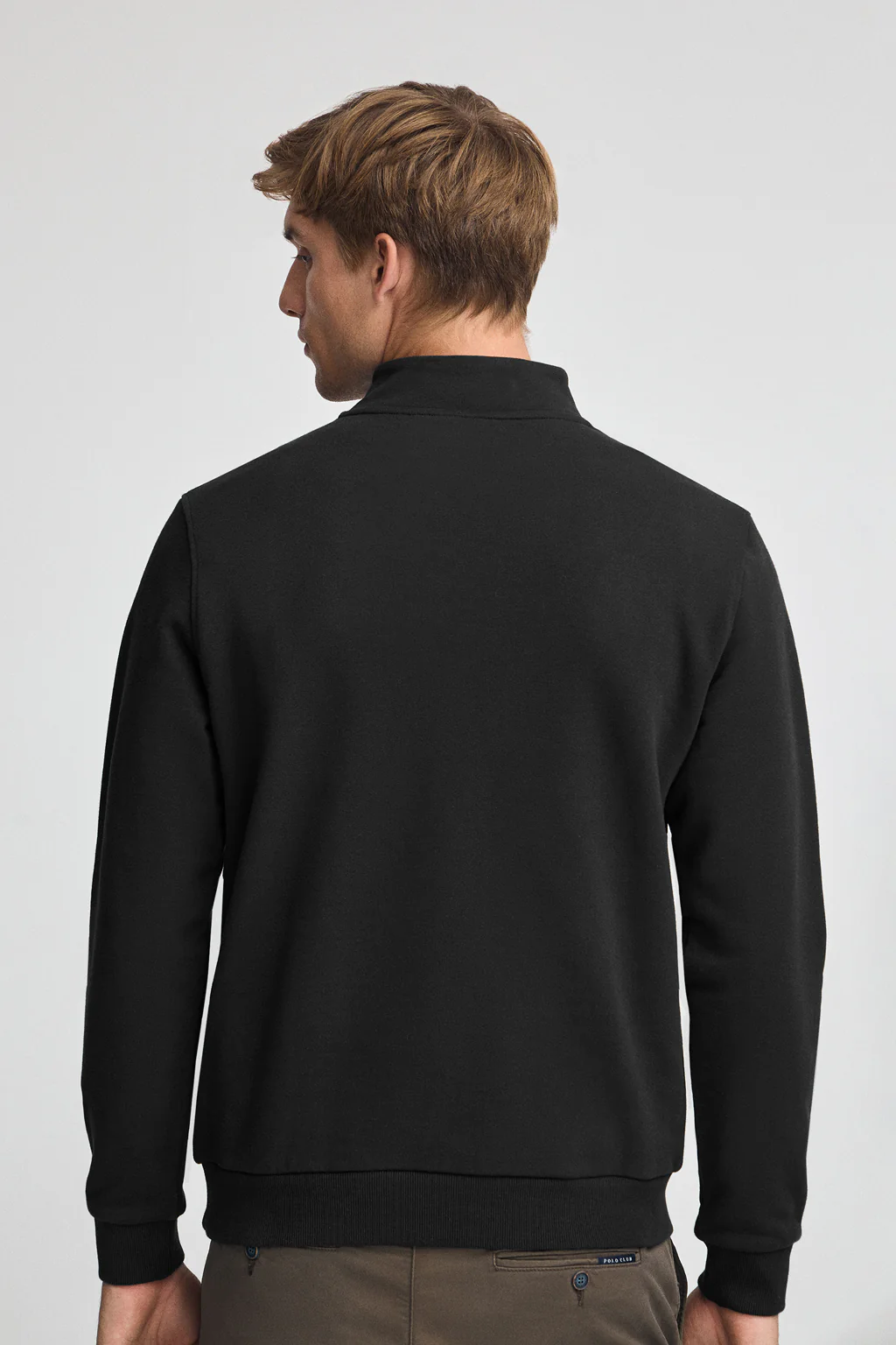 Sudadera negra de media cremallera con logo Rigby Go - Image 4