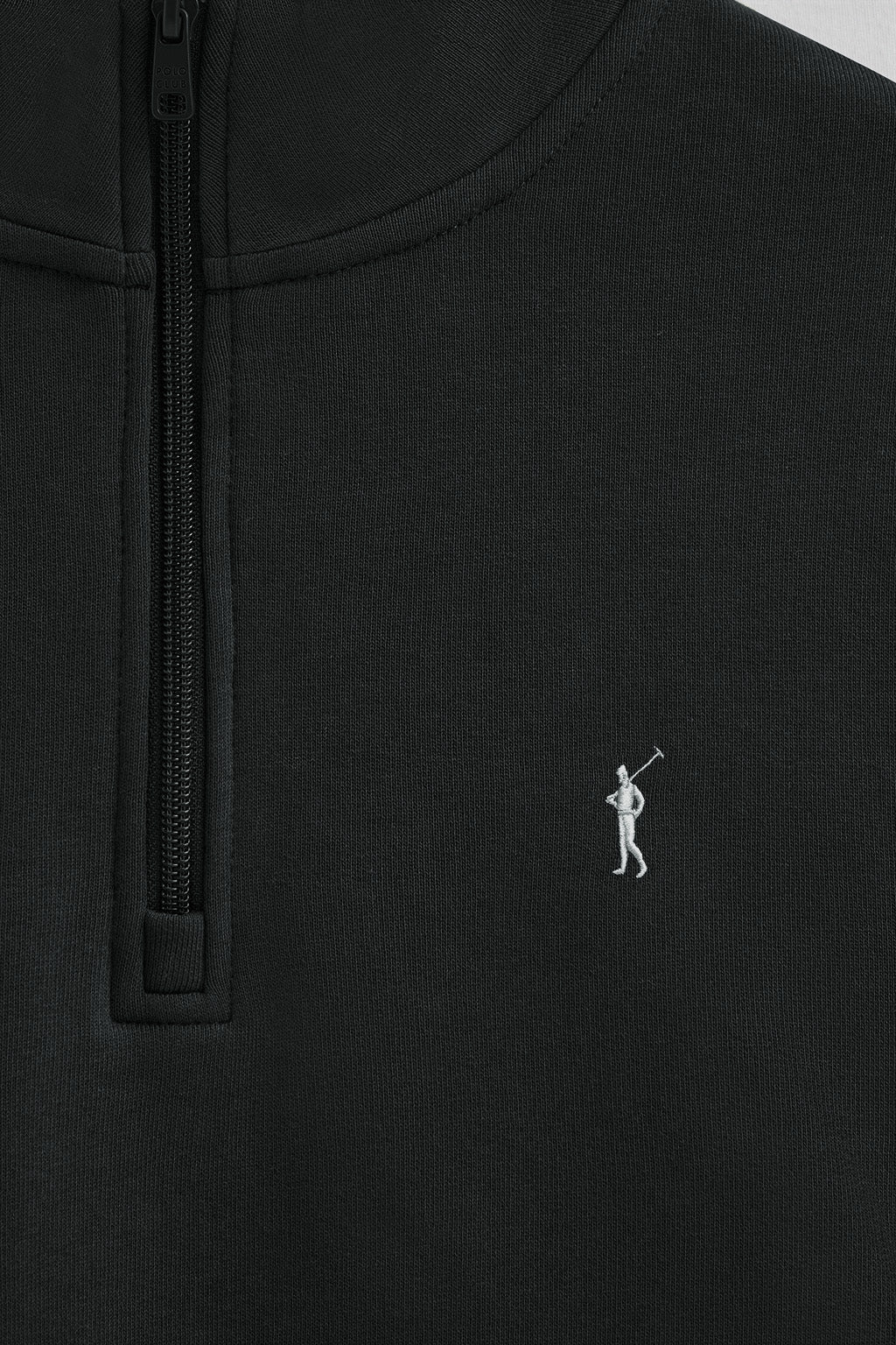 Sudadera negra de media cremallera con logo Rigby Go - Image 6